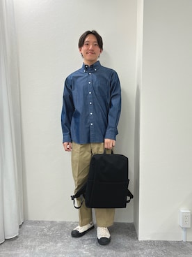 「アイテム（バックパック/リュック）」を使った、nishiokaさん（メンズ・169cm）の春コーディネート