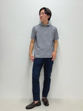 「NOLLEY'S goodman（ノーリーズグッドマン）のアイテム（ローファー）」を使った、nishiokaさん（メンズ・169cm）の夏コーディネート
