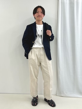 「Paraboot（パラブーツ）のアイテム（サンダル）」を使った、nishiokaさん（メンズ・169cm）の夏コーディネート