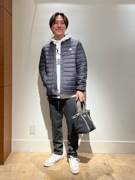 「重ね着ベストシーズン」｜「アイテム（ダウンジャケット/コート）」を使った、nishiokaさん（メンズ・169cm）の秋コーディネート