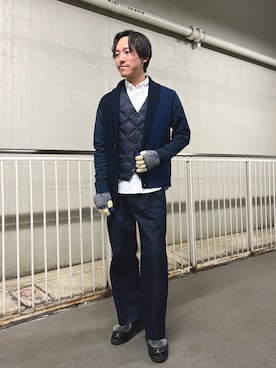 「アイテム（ベスト）」を使った、nishiokaさん（メンズ・169cm）の秋コーディネート
