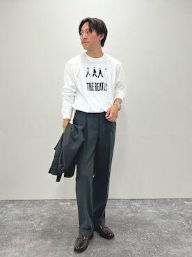 「NOLLEY'S goodman（ノーリーズグッドマン）のアイテム（スラックス）」を使った、nishiokaさん（メンズ・169cm）の夏コーディネート