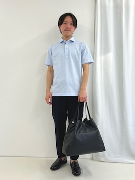 「Stutostein Nolley's（シュテットシュタインノーリーズ）のアイテム（バッグ）」を使った、nishiokaさん（メンズ・169cm）の春コーディネート