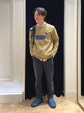 「NOLLEY'S goodman（ノーリーズグッドマン）のアイテム（ニット/セーター）」を使った、nishiokaさん（メンズ・169cm）の秋コーディネート