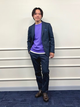 「NOLLEY'S goodman（ノーリーズグッドマン）のアイテム（シューズ）」を使った、nishiokaさん（メンズ・169cm）の秋コーディネート