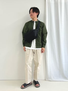 「Stutostein Nolley's（シュテットシュタインノーリーズ）のアイテム（サンダル）」を使った、nishiokaさん（メンズ・169cm）の春コーディネート