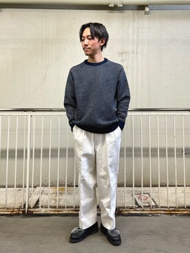 「NOLLEY'S goodman（ノーリーズグッドマン）のアイテム（ニット/セーター）」を使った、nishiokaさん（メンズ・169cm）の冬コーディネート