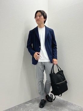 「NOLLEY'S goodman（ノーリーズグッドマン）のアイテム（テーラードジャケット）」を使った、nishiokaさん（メンズ・169cm）の夏コーディネート