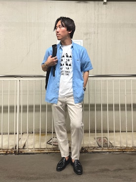 「NOLLEY'S goodman（ノーリーズグッドマン）のアイテム（その他パンツ）」を使った、nishiokaさん（メンズ・169cm）の夏コーディネート