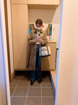 「UNIQLO（ユニクロ）のアイテム（トレンチコート）」を使った、akkaさん（レディース・162cm）の秋コーディネート