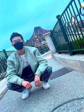 「H&M（エイチ・アンド・エム）のアイテム（MA-1）」を使った、Harutoさん（メンズ・170cm）の夏コーディネート