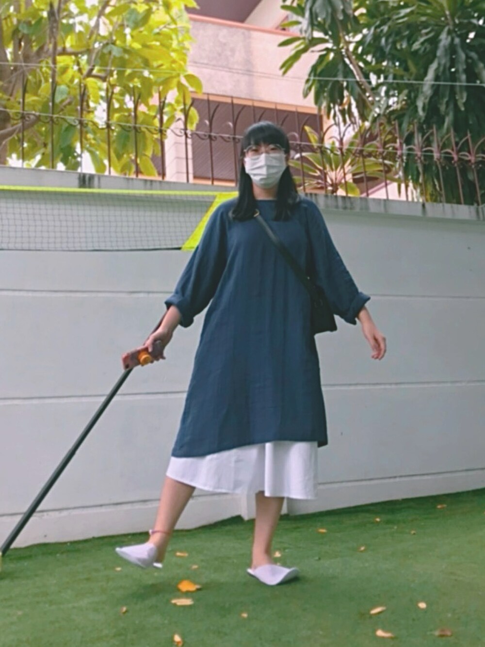 「OWNDAYSのアイテム（メガネ、シルバー系）」を使った、P.152さん（レディース・152cm）の夏コーディネートの1枚目の写真