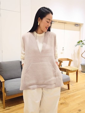 「かぐれ（カグレ）のコットン2タックワイドパンツ（その他パンツ）」を使った、hiromiさん（レディース・160cm）の秋コーディネート