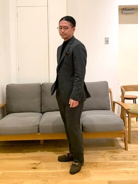 「アイテム（スーツジャケット）」を使った、TATSUKIさん（メンズ・163cm）の秋コーディネート