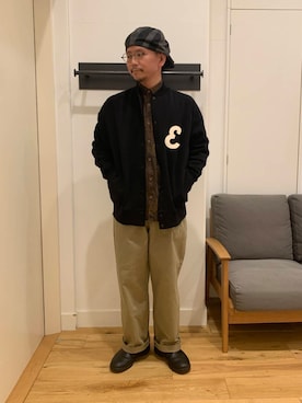「FORK&SPOON（フォークアンドスプーン）のFORK&SPOON　フレンチドリルピグメントチノパンツ（その他パンツ）」を使った、TATSUKIさん（メンズ・163cm）の冬コーディネート