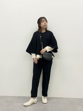 「大きいサイズレディースファッション」｜「アイテム（スーツセット）」を使った、ナノカさん（レディース・154cm）の冬コーディネート