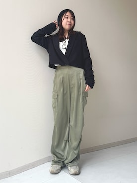「CHIC STYLE」｜「アイテム（ジャケット/アウター）」を使った、ナノカさん（レディース・154cm）の春コーディネート