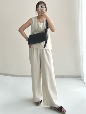 「レギュラー」｜「アイテム（セットアップ）」を使った、ナノカさん（レディース・154cm）の夏コーディネート