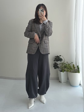 「nissen（ニッセン）の小さいサイズ　チェック柄シングルコート　身長さん・小柄女性（ジャケット/アウター、その他）」を使った、ナノカさん（レディース・154cm）の秋コーディネート