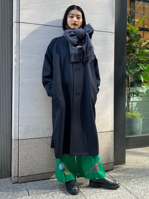 CABaN ウールギャバジン スタンドカラーコート