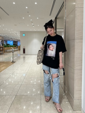 「H&M（エイチ・アンド・エム）のアイテム（ヘアアクセサリー）」を使った、増澤 璃凜子さん（レディース・167cm）の夏コーディネート