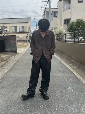 「INHERIT（インヘリット）のアイテム」を使った、かわちゃんさん（メンズ・166cm）の春コーディネート