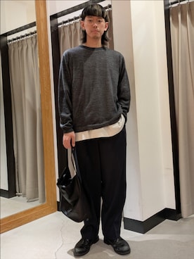 「crepuscule（クレプスキュール）のアイテム」を使った、古賀竜太郎さん（メンズ・174cm）の春コーディネート