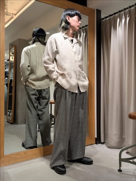 「markaware（マーカウェア）のアイテム」を使った、古賀竜太郎さん（メンズ・174cm）の春コーディネート