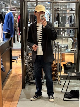 「URBAN RESEARCH（アーバンリサーチ）のアイテム（キャップ）」を使った、古賀竜太郎さん（メンズ・174cm）の秋コーディネート