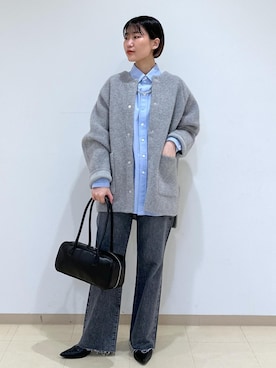 「ADAM ET ROPE'（アダムエロペ）のオックスボタンダウンシャツ（シャツ/ブラウス）」を使った、sayakaさん（レディース・163cm）の秋コーディネート