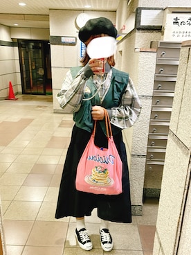 「Lattice（Lattice）のアイテム（ハンチング/ベレー帽）」を使った、gachagacha02さん（レディース・160cm）の秋コーディネート