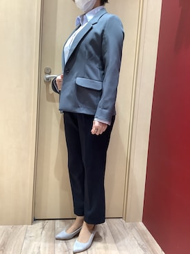 「アイテム（ビジネスシャツ）」を使った、TOKYO SHIRTS 泉中央セルバ店さん（レディース・155cm）の冬コーディネート