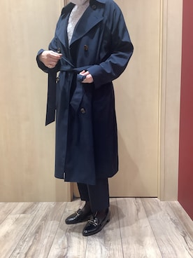「入学式」｜「アイテム（トレンチコート）」を使った、TOKYO SHIRTS 泉中央セルバ店さん（レディース・155cm）の冬コーディネート