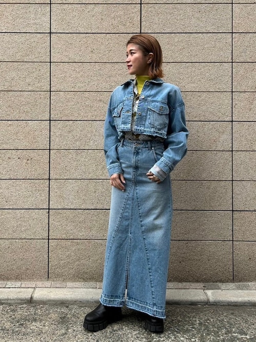 LOVELSS デニムジャケット クロップド丈 モードデザイン グレー系 36 SHIPS｜<洗濯機可能>クロップド デニム ジャケット 24SS