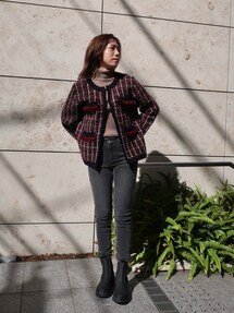 LOVELESS（ラブレス）の「ツィードライクニットジャケット（ノーカラー