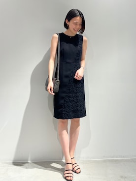 「LOVELESS（ラブレス）のレースノースリーブドレス（ワンピース、ブラック系）」を使った、LOVELESS WOMENさん（メンズ・170cm）の夏コーディネート