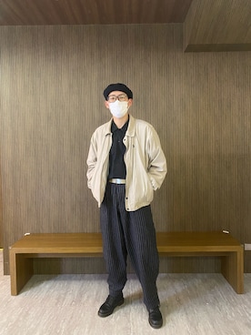 「used mix」｜「アイテム（ハンチング/ベレー帽）」を使った、weiさん（メンズ・182cm）の冬コーディネート