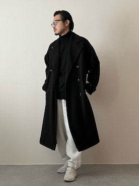 「Confirm（コンファーム）のアイテム（トレンチコート）」を使った、youyukiyukiさん（メンズ・172cm）の冬コーディネート
