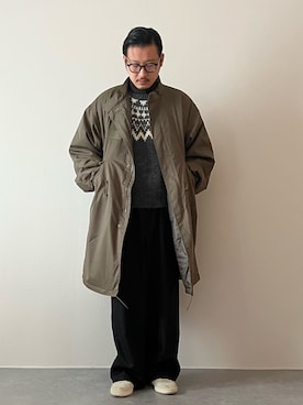 「Confirm（コンファーム）のアイテム（モッズコート）」を使った、youyukiyukiさん（メンズ・172cm）の冬コーディネート