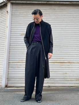 「ニットベスト」｜「アイテム（スリッポン）」を使った、youyukiyukiさん（メンズ・172cm）の秋コーディネート