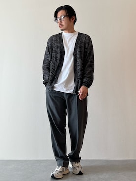 「アイテム（カーディガン/ボレロ）」を使った、youyukiyukiさん（メンズ・172cm）の春コーディネート