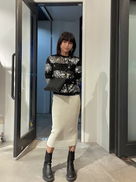 「ALLSAINTS（オールセインツ）のアイテム」を使った、ABBYさん（レディース・150cm）の冬コーディネート