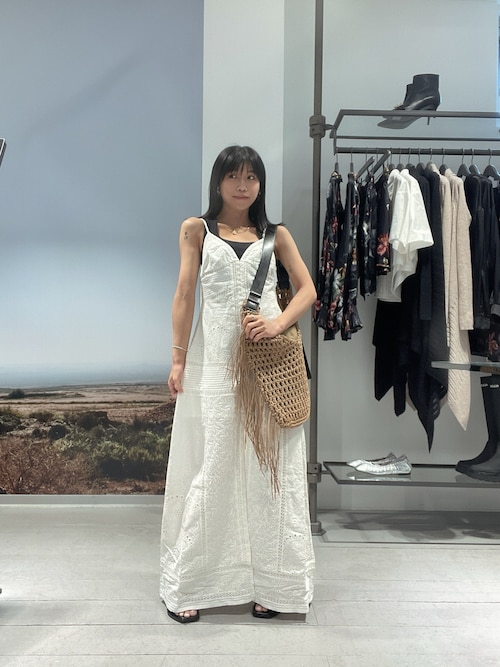 ALLSAINTS ワンピース DAHLIA EMBROIDERED BRODERIE MAXI DRESS