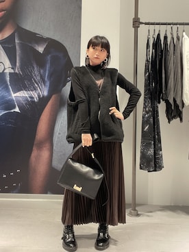 「ALLSAINTS（オールセインツ）のアイテム」を使った、ABBYさん（レディース・150cm）の冬コーディネート