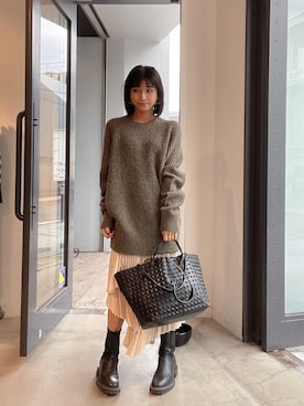 「ALLSAINTS（オールセインツ）のアイテム」を使った、ABBYさん（レディース・150cm）の冬コーディネート