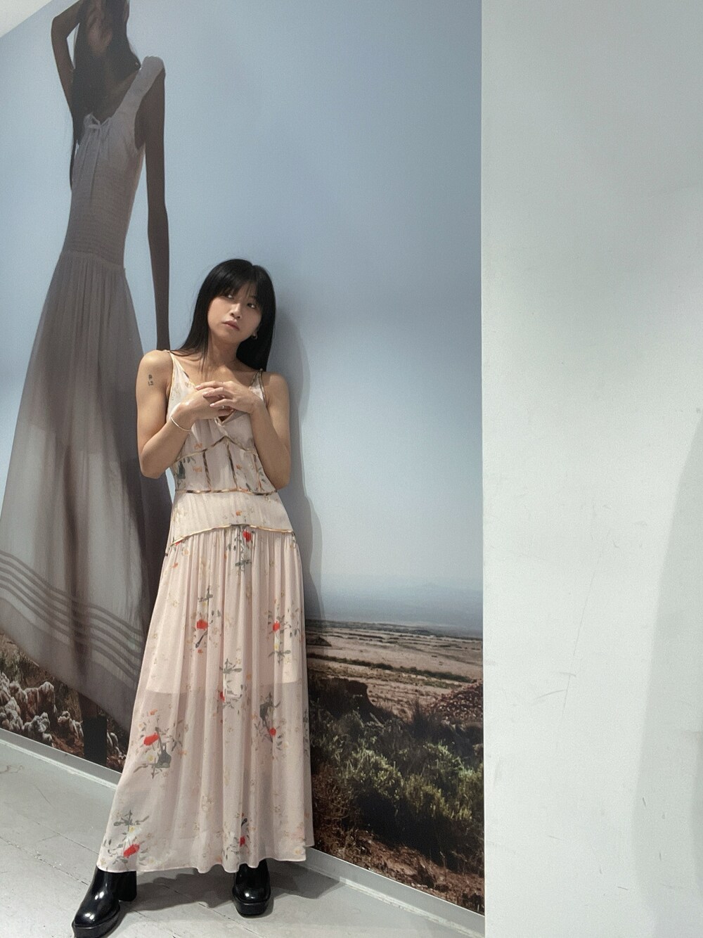 SAFFRON KORA FLORAL PRINT MIDI DRESS | SAFFRON KORA