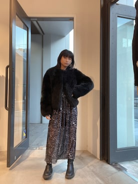 「服とコスメでなりたい自分に」｜「アイテム（その他アウター）」を使った、ABBYさん（レディース・150cm）の冬コーディネート