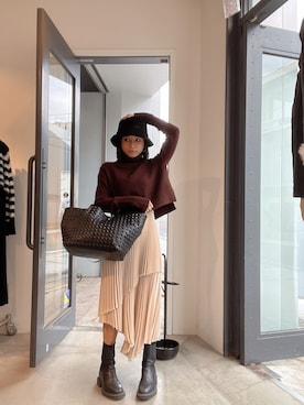 「ALLSAINTS（オールセインツ）のアイテム（帽子）」を使った、ABBYさん（レディース・150cm）の冬コーディネート