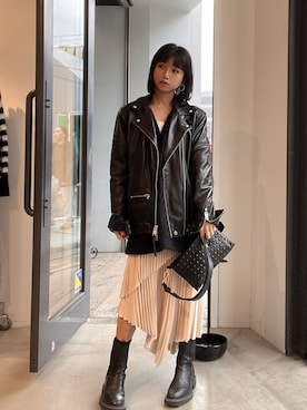 「ALLSAINTS（オールセインツ）のアイテム」を使った、ABBYさん（レディース・150cm）の冬コーディネート