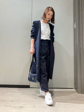 「AXSmiley」｜「アイテム（ジャケット/アウター）」を使った、shima🌱エンポリオアルマーニ神戸店さん（レディース・157cm）の秋コーディネート